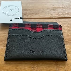 NWT SALE Slim ID Card Case with Red Plaid Print